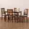 Baxton Studio Celina Grey Upholstered and Walnut Wood 5-Piece Dining Set 172-9875-8959 - alternate 6